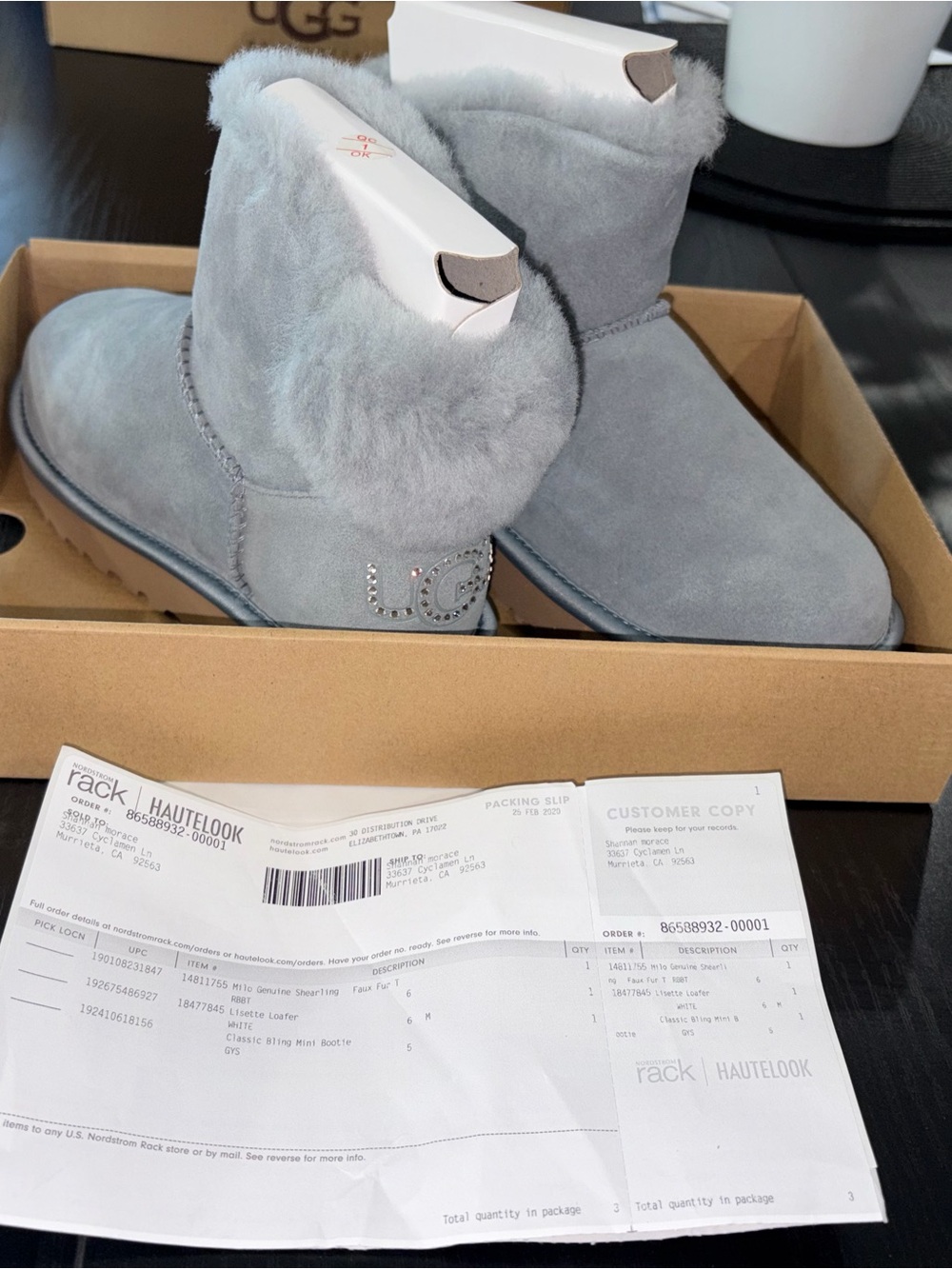 UGG Women's Gray Mini Classic Shearling Boots